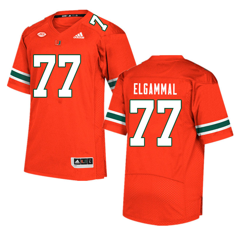 Men #77 Adam ElGammal Miami Hurricanes College Football Jerseys Sale-Orange - Click Image to Close